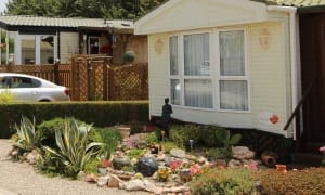 Mobile home decking example in Spain. Image ten