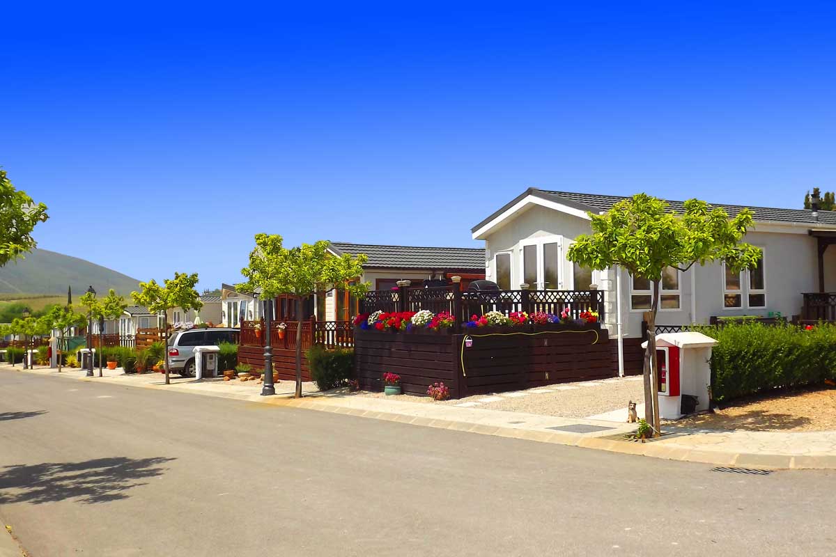 Mobile home decking example in Spain. Image six