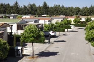 Mobile home park in Spain street view. Image one