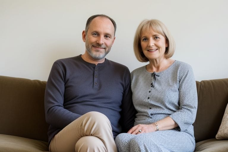 A couple about to buy a mobile or park home.